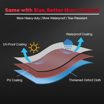 Fire Pit Cover Square 44 Inch - Outdoor Firepit Cover Heavy Duty & Waterproof, 600D Patio Fire Table Covers Gas Fire Pit Accessories Fade & Weather Resistant Brown - 44 x 44 x 24 Inch