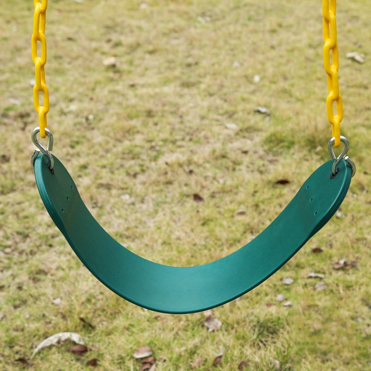 Sunnyglade 2PCS Swings Seats Heavy Duty with 66" Chain, Playground Swing Set Accessories Replacement with Snap Hooks, Support 250lb (2, Green)