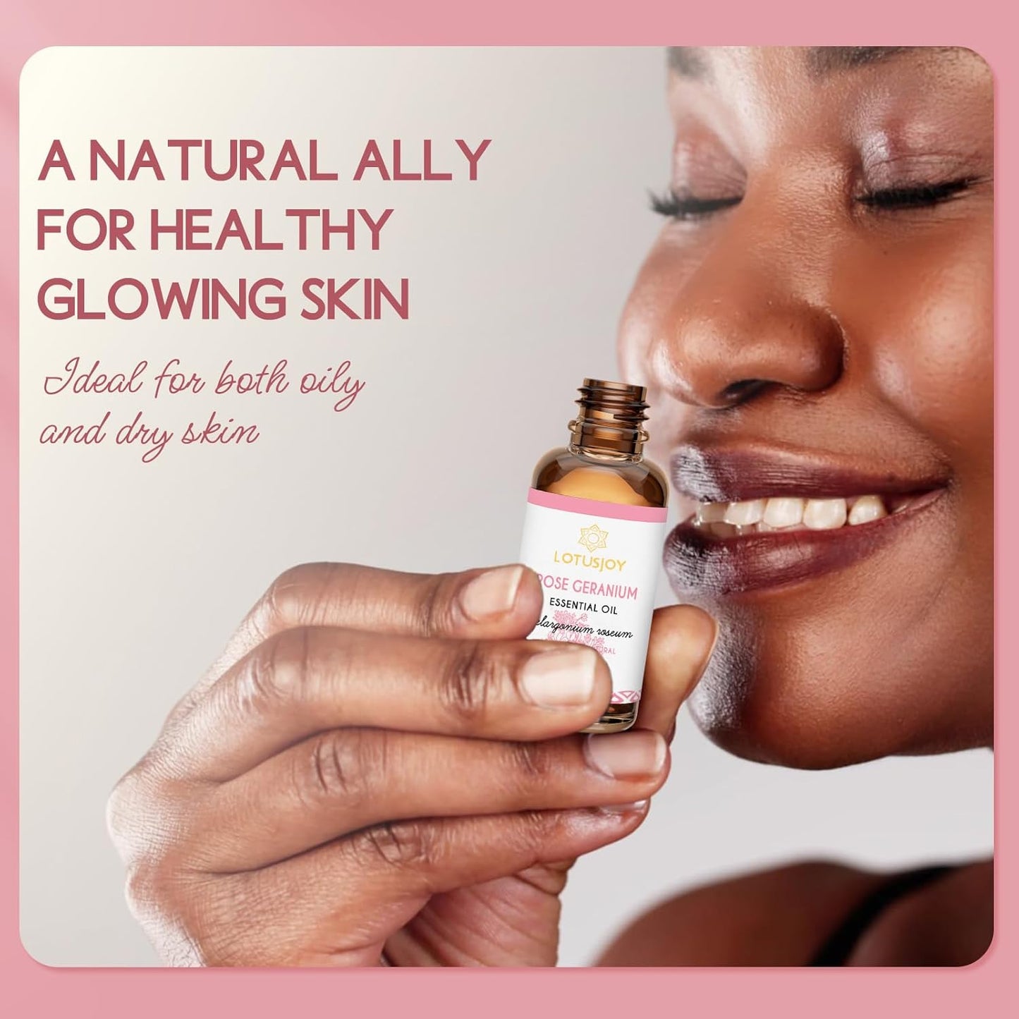 Rose Geranium Essential Oil, Pure Natural for Skin Body Diffuser - 1 Oz