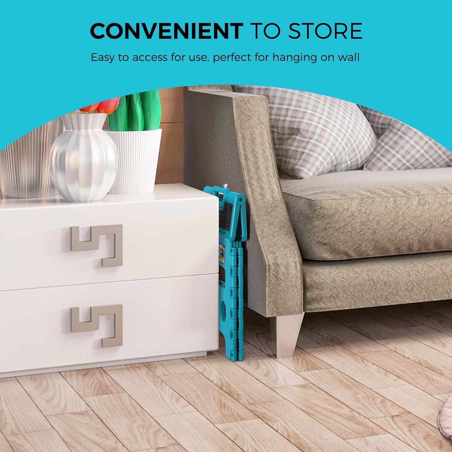 ACKO Folding Step Stool - 13" Premium Heavy Duty Foldable Stool for Adults, Kitchen Garden Bathroom Stepping Stool (1 Pack)