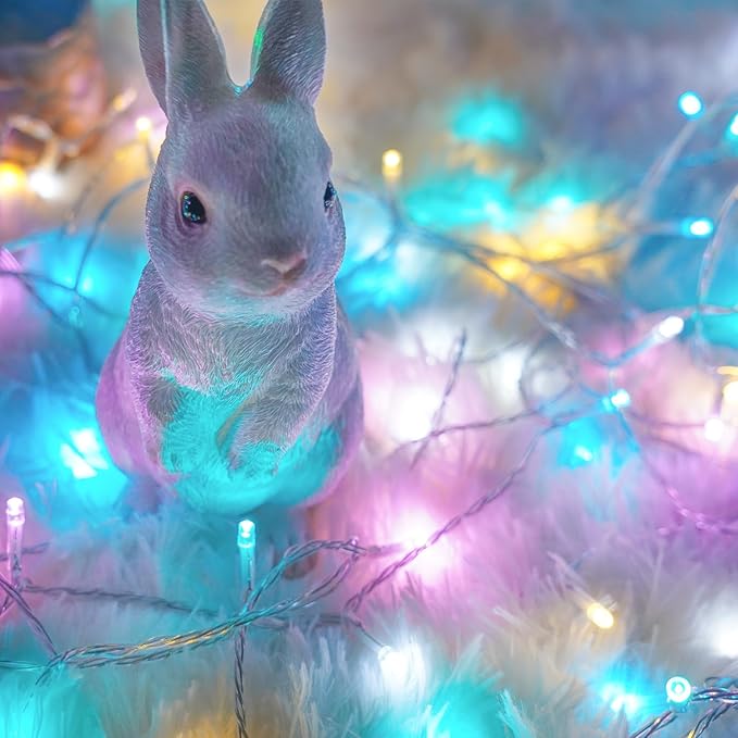 Connectable 200 LED 66FT Christmas String Lights Outdoor Indoor, 66FT Easter Pastel Lights Multicolor Decorations Lights, Waterproof 8 Modes Plug in Twinkle Fairy Lights for Christmas Bedroom Decor