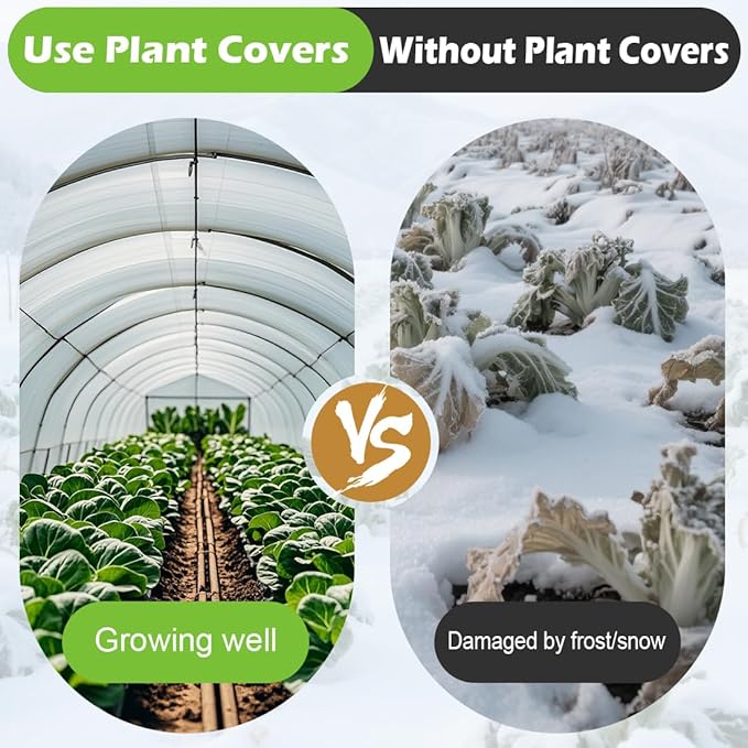 BTPLASTIK Frost Protection Covers for Outdoor Plants 10 x 100Ft, Winter Plant Blankets Freeze Cloths, Folded Rolling Plant Covers Freeze Protection for Raised Beds, Fruit Trees & Shrubs