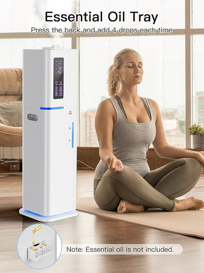 10L/2.64Gal Humidifiers for Bedroom, Top Fill Quiet Ultrasonic Cool Mist Humidifier Large Room, Covers 550ft², 60H Runtime, 24H Timer, 3 Mist Modes Humidifiers for Home, Office, Plants, White