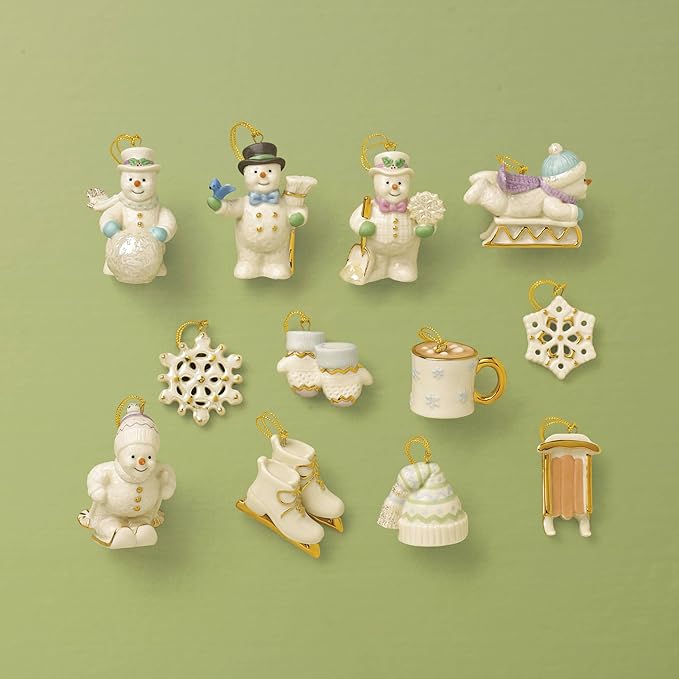 Lenox 828202 Snow Pals 12-Piece Ornament Set, Christmas