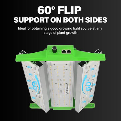 RDJ Bouns 120W Grow Lights Full Spectrum with UV and IR, Adjustable Panel Angle, 0-100 Dimming, Daisy Chain, Grow Tent Lights Seeds and Vegetables Flowers for Indoor Plants for 2x2 or 3x3 Tents