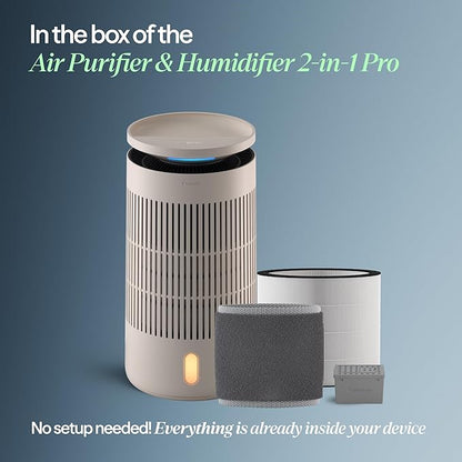 Blueair 2-in-1 Pro Air Purifier & Humidifier for Large Rooms, HEPASilent™ Removes 99.97% Allergens, Dust, Smoke, Up to 1,875 sq ft, Smart App, Skin-Hydration Mode, 360° InvisibleMist™
