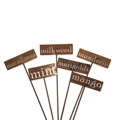 Classic Metal Garden Markers 19 Inches Tall (mint, Naturally Rusted)