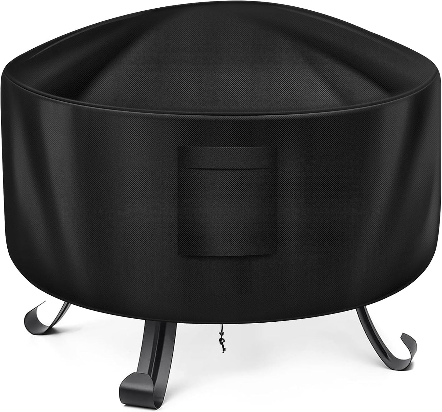 WLEAFJ Fire Pit Cover - Round, 22-34 Inch, Heavy Duty Oxford Fabric, Waterproof