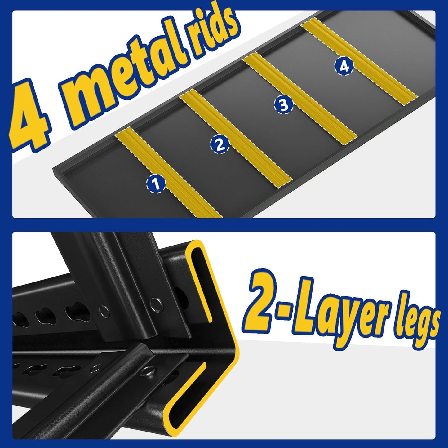 REIBII 48" W Garage Shelving 2500LBS Storage Shelves 5 Tier Heavy Duty Shelving Adjustable Garage Shelves for Warehouse, Pantry, Easy Assemble, 48.2''W X 72''H X18''D