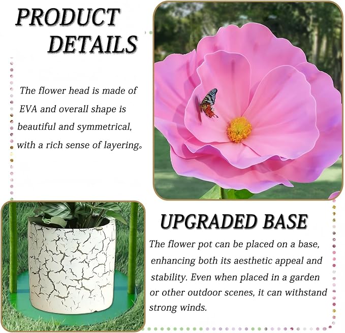 5.8 Ft Giant Artificial Flowers for Decoration,Large EVA Flower Decor,Wedding Arrangements, Birthday Party Banquet Background,Hotel,Office,Window Display(Purple)