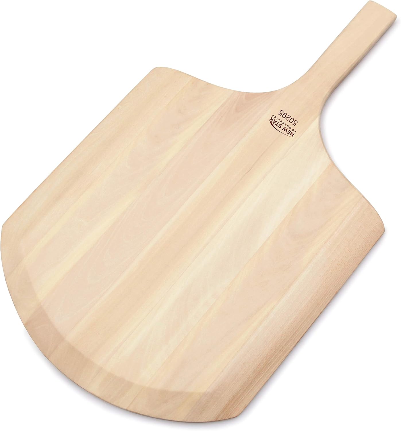 New Star Foodservice 50295 Restaurant-Grade Wooden Pizza Peel, 16" L x 14" W Plate, with 10" L Wooden Handle, 24" Overall Length