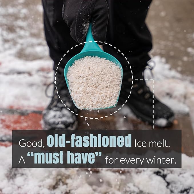 Halite Crystals Ice Melt Effective to -25°F, Eco-Friendly De-Icer, Optimal Granule Size for Quick Melting, Ideal for Driveways, Walkways, and Entryways (20, Pounds)