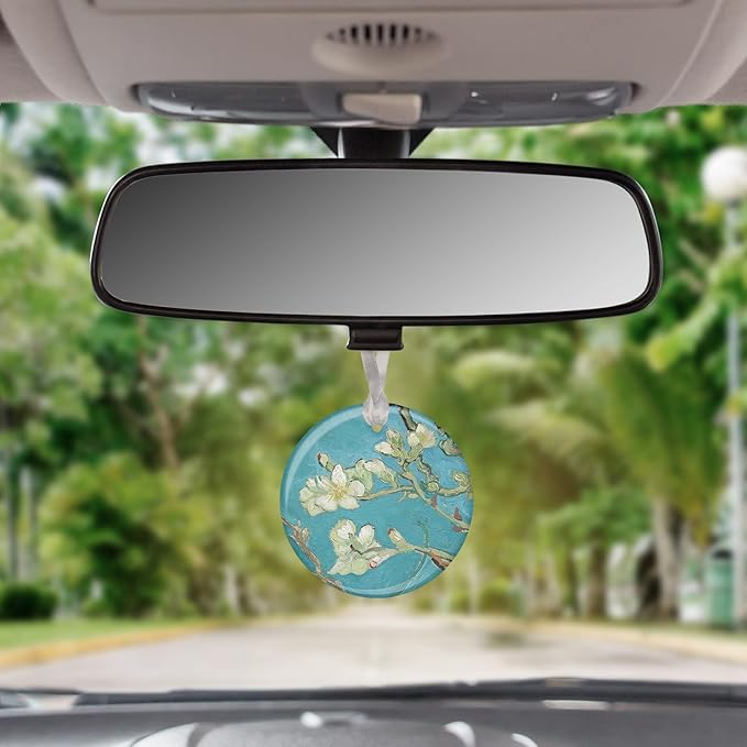 Christmas Tree Ornament, Porcelain Van Gogh Almond Blossom fine Art Keepsake Ornament by RainCaper