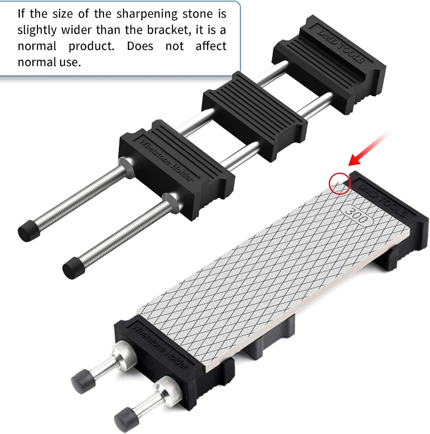 DMD Adjustable Whetstone Holder | Stainless Steel Sharpening Stone Base with Non-Slip Rubber | Secure Knife Sharpening for Kitchen, Workshop & Outdoor Use