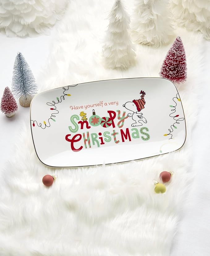 Lenox 896636 Snoopy Christmas Hors Doeuvres Tray