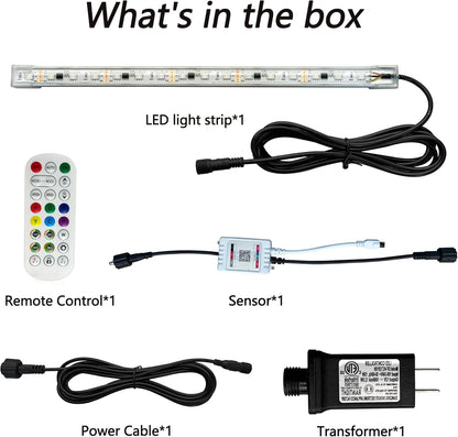 LED Light Strip Color Changing Waterfall Show Lights,Remote and APP Control Waterproof Aluminum LED Lights for Pool Pond Waterfall Fountain Landscape Lighting Decor 35.04"