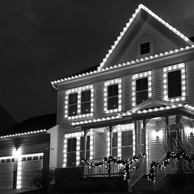 TW SHINE C9 Christmas Lights, 100 LED 66 FT Christmas String Lights Outdoor with 8 Modes Timer Waterproof Connectable for Indoor Yard Xmas Tree House Decorations (White)