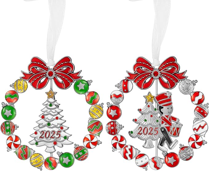 Laraine Christmas Tree Ornaments – 2 Pack - Decorative Rotation Hanging Pendant of Car Charm Holiday Keepsake Gift Home Decor (2 Pieces Set (2025))
