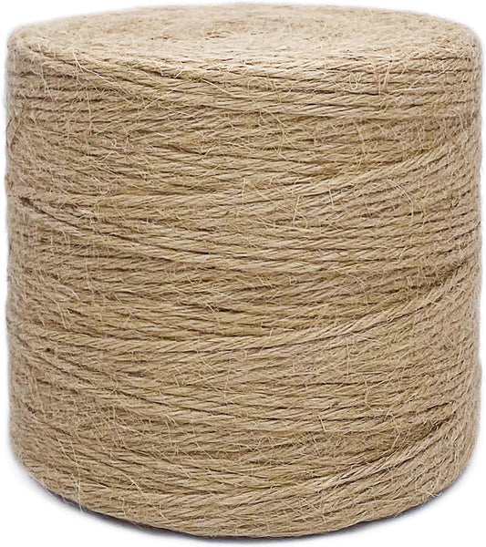 1000FT Jute Twine Rope 3mm Natural Thick Garden Twine String Heavy Duty for Gardening Bundling Crafts Arts Gift Wrapping Packing Material Wedding Christmas Decoration Bulk