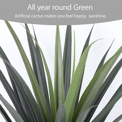 Artificial Spiked Agave Plant 40inch Faux Agave Plants for Front Porch Patio Indoor Outdoor Home Office Decor (2PACK)
