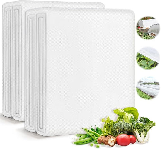 2PCS 10 Ft x 50 Ft Plant Covers Freeze Protection 1.05 oz/yd²Frost Blankets for Winter Outdoors Plants Floating Row Cover Frost Cloth Plant Freeze Protection