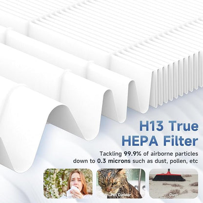 2 Pack A-1 Replacement Filter Compatible with AMEIFU A-1 Air Purifiers for Home Large Room, 3-in-1 True HEPA Filters & Washable Carbon Pre-filters
