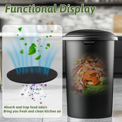 24 Pack Compost Bin Filter, 6.7 Inch Charcoal Filters for Kitchen Compost Bin, Compost Filters for Home Countertop Bin, Replacement Charcoal Filters for Compost Bucket Refill Sets, Round