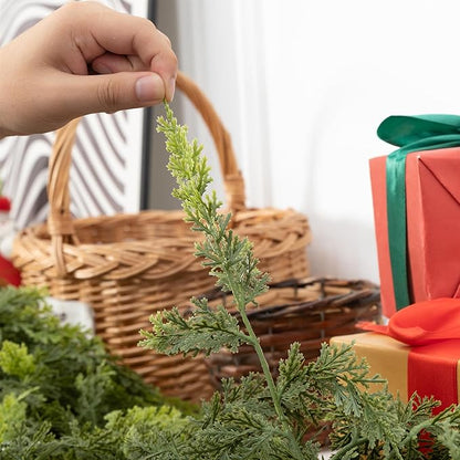 6 FT Real Touch Christmas Garland for Holiday Indoor Outdoor Decor,Cedar Garland,Cypress Garlands,Real Touch Pine Garlands,Thick and Lush for Home Dining Table Mantel Porch Christmas Decor. ﻿