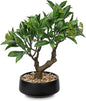 Artificial Bonsai Tree, Small Bay Laurel Bonsai Tree 13" Indoor Bonsai Tree Fake Potted Plant Decorative Fake Desk Plant Decor with Ceramic Pot for Home Office Living Room Bedroom Bathroom Table Shelf