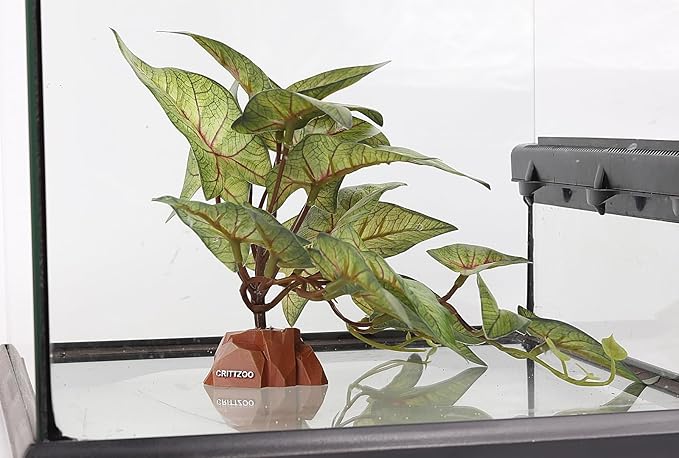 Reptile Fake Plants for Terrarium Decor, Snake Tank Accessories for Leopard Gecko Ball Python Bearded Dragon Crested Gecko Tortoise Frog Lizard Spider - Fake Arrowhead Plants