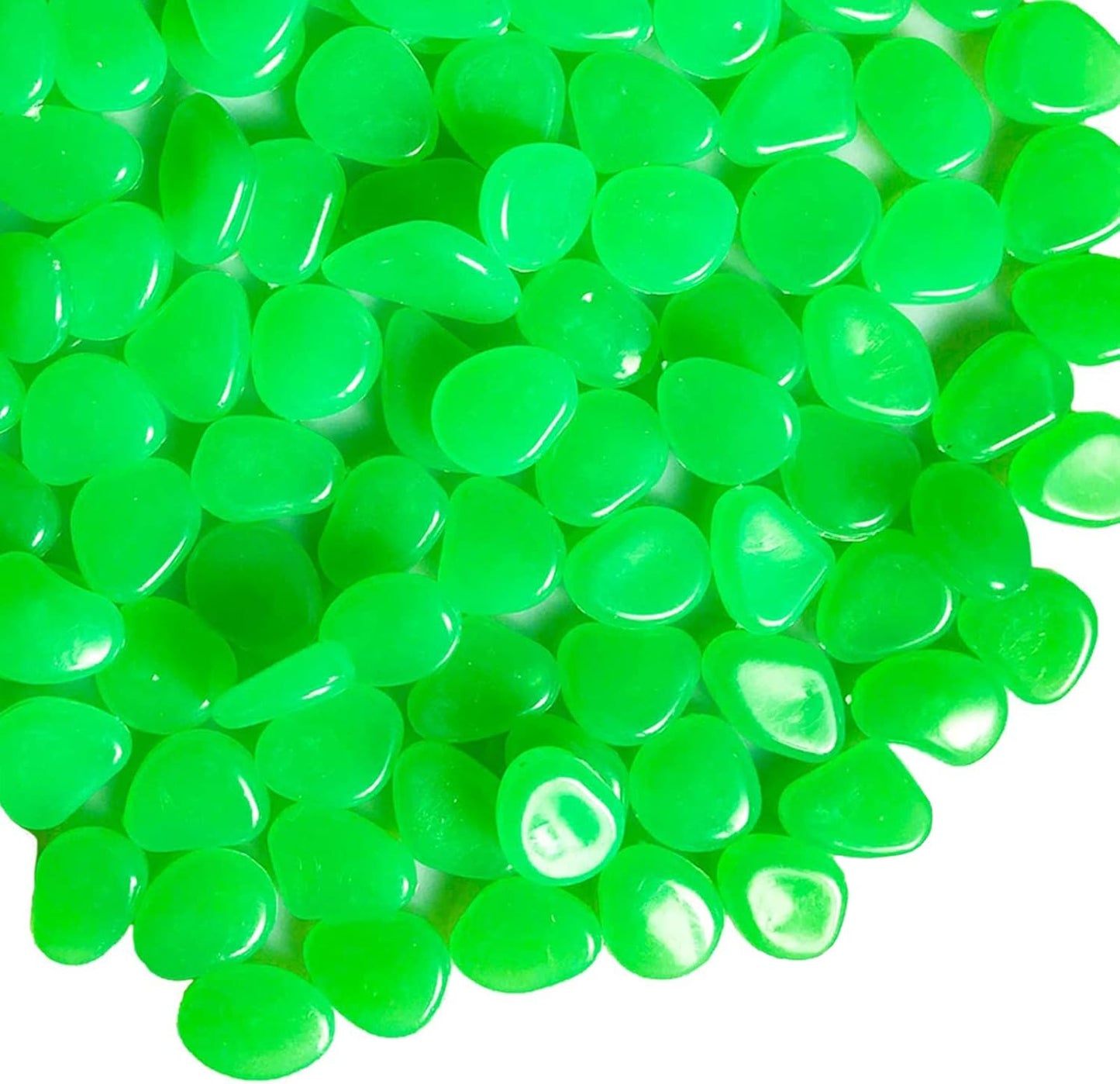 Oubest Glow in The Dark Rocks Glow Pebbles Decor for Garden/Fish Tank/Aquarium/Walkway/Driveway/Plant Pots/Bonsai (100, Green)