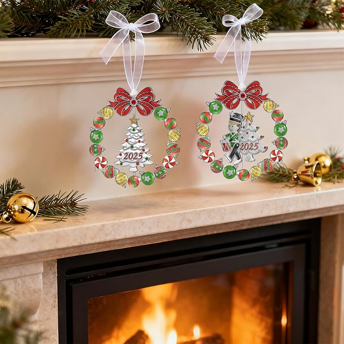 Laraine Christmas Tree Ornaments – 2 Pack - Decorative Rotation Hanging Pendant of Car Charm Holiday Keepsake Gift Home Decor (2 Pieces Set (2025))