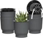 T4U 4 Inch Plant Pots Self Watering, 6 Pack African Violet Pots, Small Plant Pots for Plants, Small Indoor Plant Pot, Self Watering Planter for African Violet, Succulents (6 Pack 4" Pots, Gray)