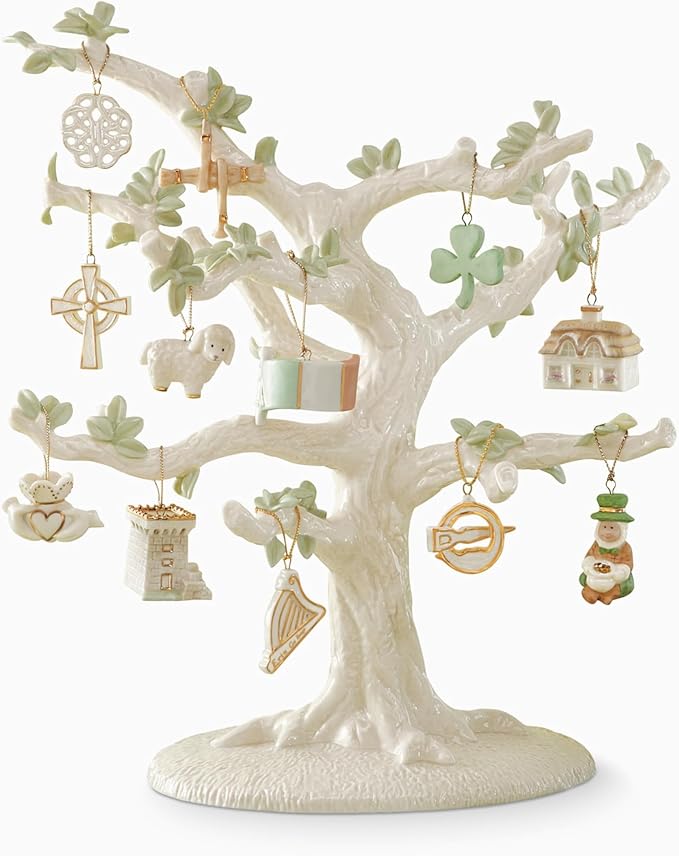 Lenox 824957 Luck of The Irish 12-Piece Ornament & Tree Set, St. Patricks Day