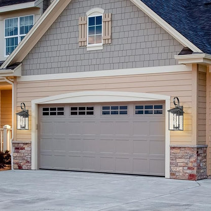 Large Outdoor Wall Lights Fixtures Wall Mount, 21.65" Large Outdoor Lanterns for Porch Light Fixture 2-Light, Modern Exterior Lighting Fixtures with Water Ripple Glass for Outside Patio