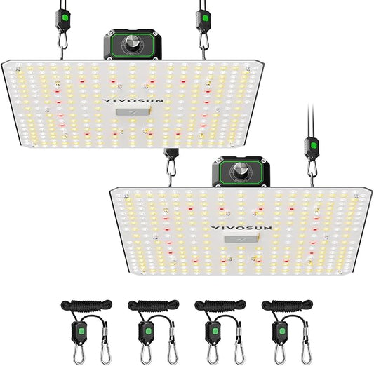 VIVOSUN LumaLight 100W 2-Pack LED Grow Light, Full Spectrum Plant Light, Smart Dimmable & High PPFD for Indoor Plants Seedling Vegetables Bloom, Fits 2×2/2×4 Grow Tents