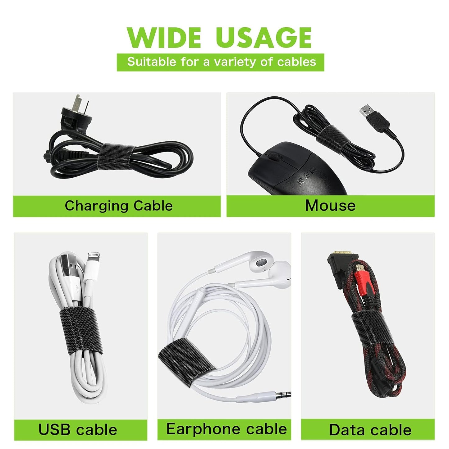 WILLBOND 1 Inch x 90ft Fastening Tape Cable Ties Reusable Fastening Nylon Tape Double Side Hook Roll Hook and Loop Straps Wires Cords Management Wire Organizer Straps (Black)