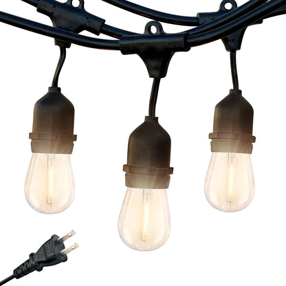Brightech Ambience Pro LED String Lights - 24 Ft Commercial Grade Patio Lighting Outdoor Waterproof - 7 Heavy Duty Porch Lights for Outside, Christmas, Backyard - 1W Vintage Edison Bulbs, Dimmable