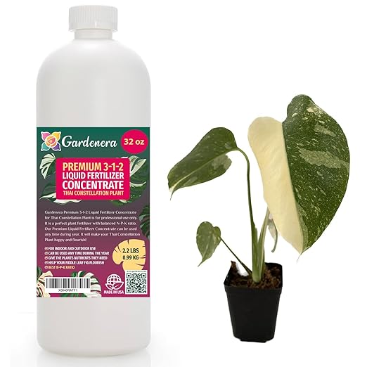 Gardenera Premium Liquid Thai Constellation Fertilizer - 3-1-2 Concentrate for Indoor Plants and Flowers - 32oz