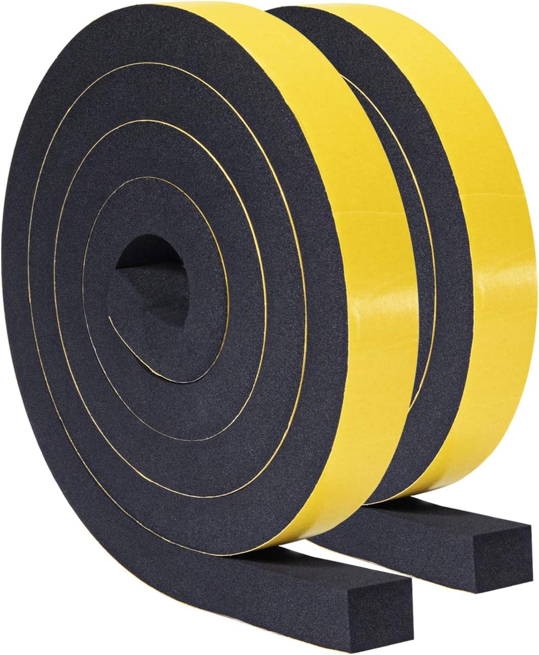 TORRAMI Foam Seal Tape 1 inch W x 3/4 inch T x 6.5 Ft Length,High Density Foam Weather Strip Neoprene Stripping with Adhesive (Total 13 Ft Length, 2 Rolls of 6.5 Ft Each)
