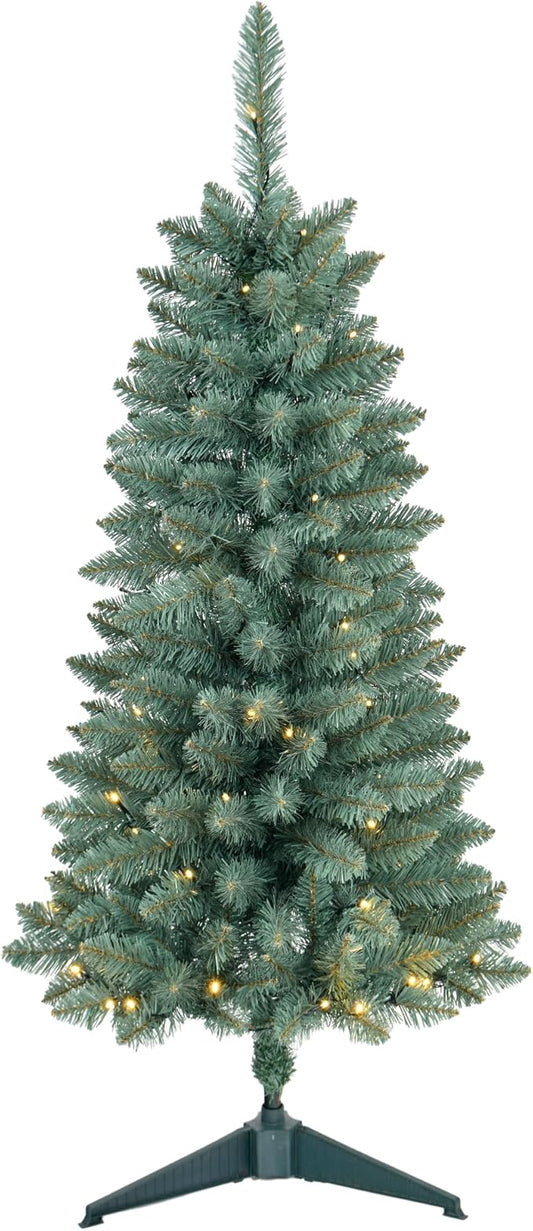 Pre-Lit Artificial Christmas Tree 4Ft, Battery Operated Desktop Xmas Tree with 70 LED 210 Branch Tips Mini Christmas Tree Decoration Indoor Outdoor