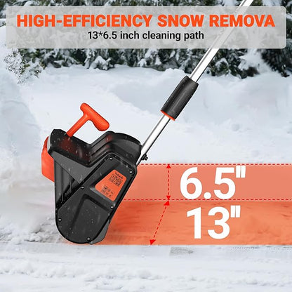 VOLTASK 24V 13-inch Cordless Snow Shovel with Directional Plate, Battery & Quick Charger Included