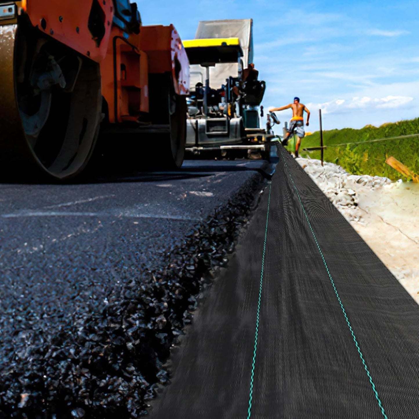 3 x 300 FT Weed Barrier Fabric,3.2 OZ Landscape Fabric,Heavy Duty PP Ground Cover for Gardening,Farming