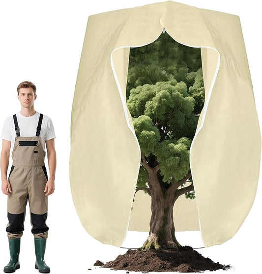 142x100inches Huge Plant Covers Freeze Protection,Frost Cloth for Outdoor Plants, 2.5 oz/yd² Thickened Winter Tree Covers with Zipper Drawstring,1 Pack Frost Blanket from Wind,Pest and Animal.