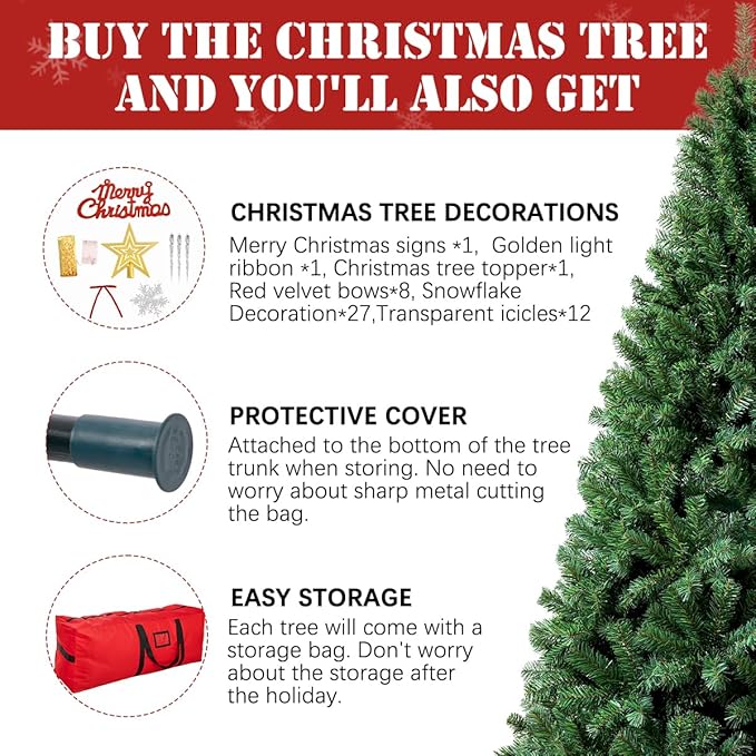 5FT Green Christmas Tree, Small Spruce Artificial Holiday Xmas Tree with 600 PVC Branch Tips & Foldable Metal Stand for Home, Office, Party Decoration