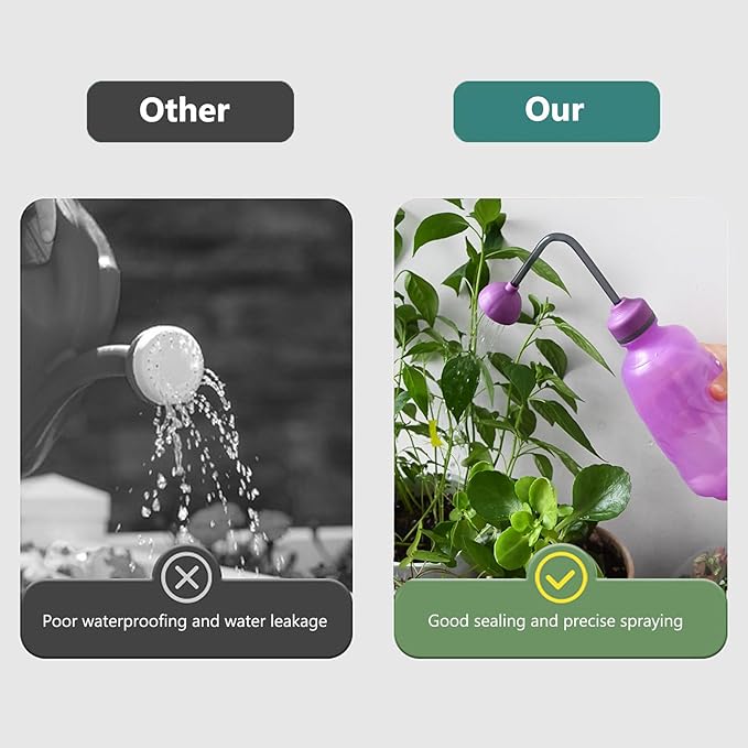 2 Pack Watering Can for Seedlings, Small Watering Can for House Plant Garden Flower 0.45L (Purple)