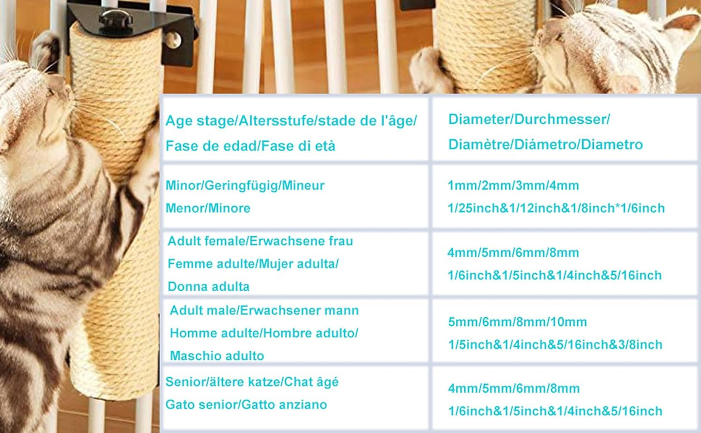 5/16 inch (8mm) x 164 ft (50Meter) Natural Sisal Hemp Rope Heavy Duty Thick Twine for Cat Scratcher Post Tree, Garden, Binding, Crafts Packing Material