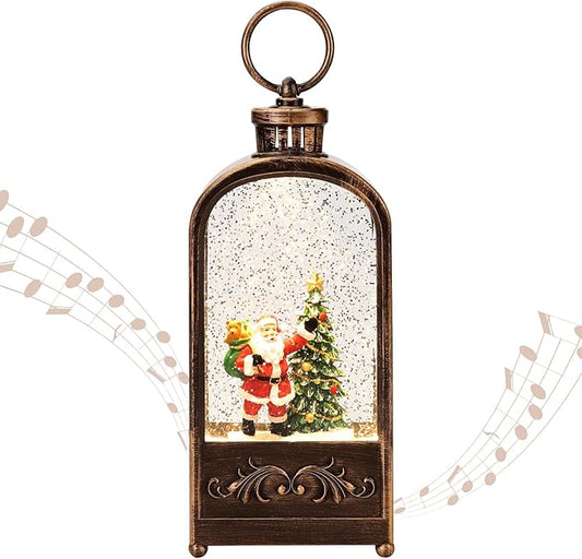 Christmas Decorations Indoor-Musical Snow Globe Christmas,Santa Christmass Tree Lighted Scene Snow Globes Lantern USB or Battery Powered,Christmass Decorations Decor for Home