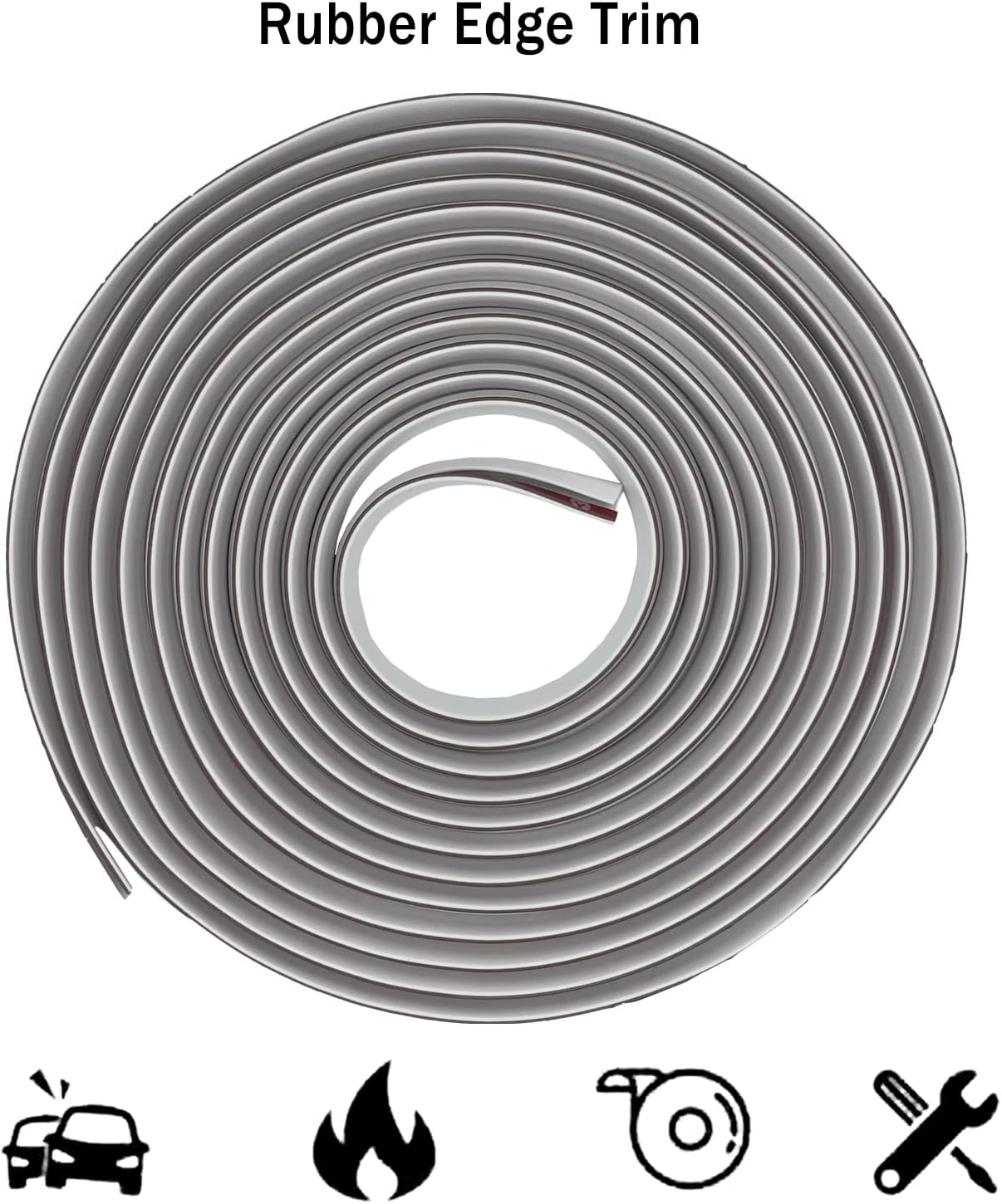 Edge Trim Self Adhesive Rubber U Channel Edge Trim Metal Edge Protection Guard for Most Car Doors, Hatches, Table Corners, Panels (5Ft, White)