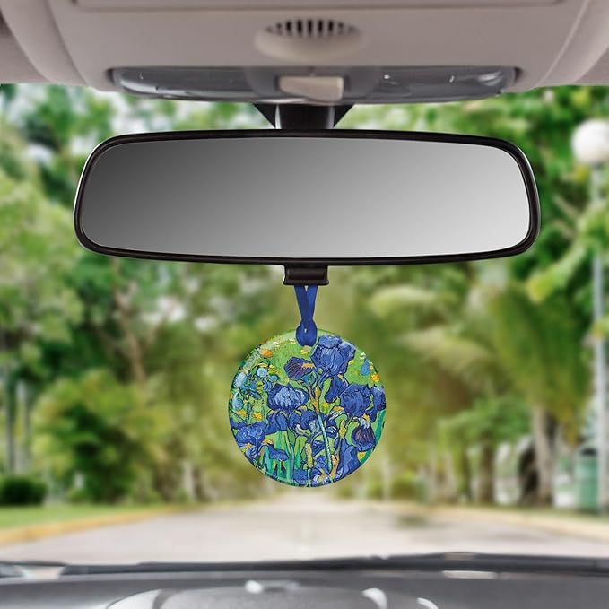 Christmas Tree Ornament, Porcelain Van Gogh Irises fine Art Keepsake Ornament by RainCaper